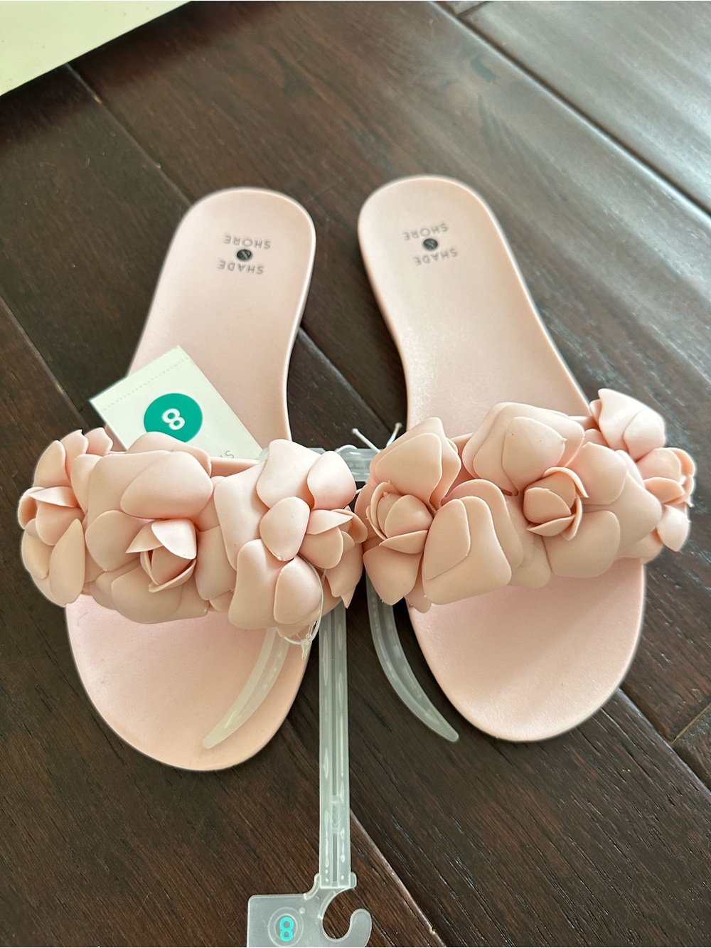 Shade & Shore Blush Pink Floral Slide Sandals